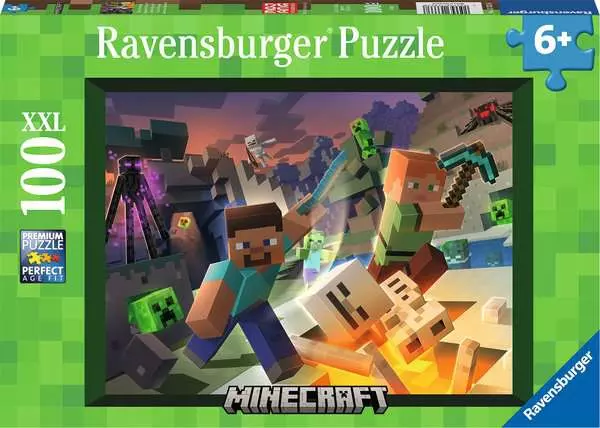 Ravensberger Matratzen Kinderpuzzle ab 6 Jahren - Monster Minecraft - 100 Teile