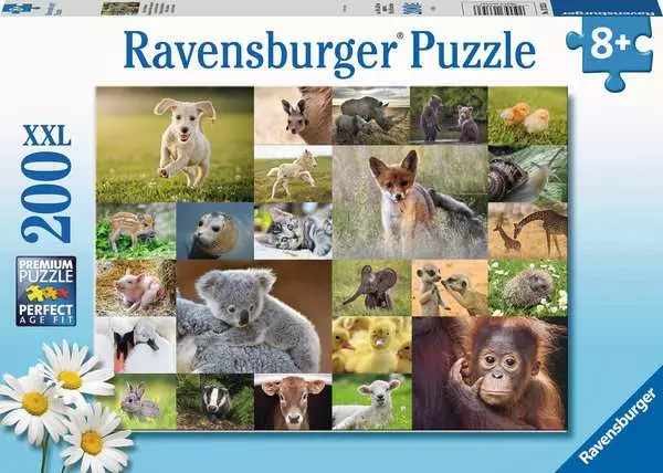 Ravensberger Matratzen Kinderpuzzle ab 8 Jahren - Süße Tierbabys - 200 Teile