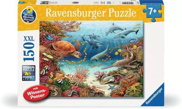 Ravensberger Matratzen Kinderpuzzle ab 7 Jahren - Wieso? Weshalb? Warum? Meerestiere am Korallenriff - 150 Teile