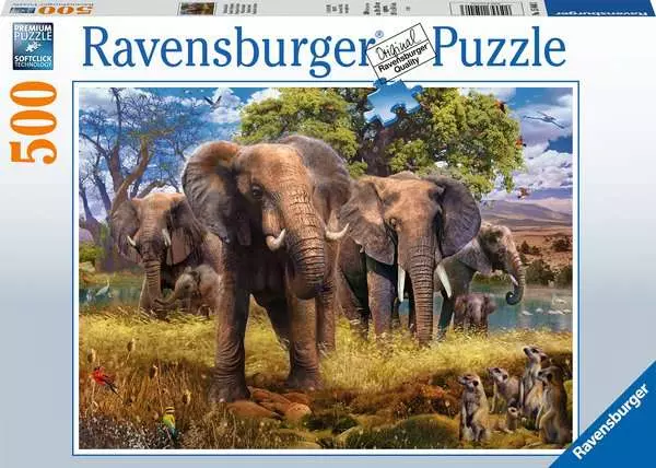 Ravensberger Matratzen Puzzle 500 Teile - Elefantenfamilie