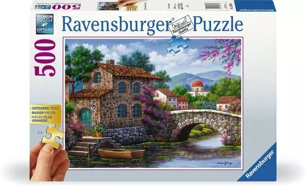 Ravensberger Matratzen Puzzle 500 Teile - Die Brücke über dem Fluss