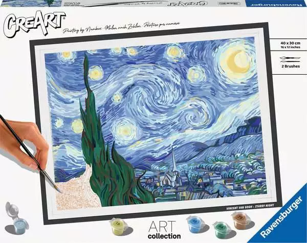 Ravensberger Matratzen CreArt ART Collection: Die Sternennacht (Van Gogh) - Malen nach Zahlen für Erwachsene