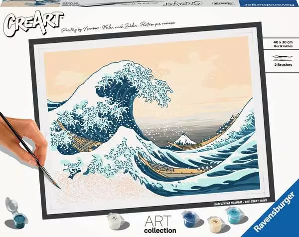 Ravensberger Matratzen CreArt ART Collection: Große Welle (Hokusai) - Malen nach Zahlen für Erwachsene