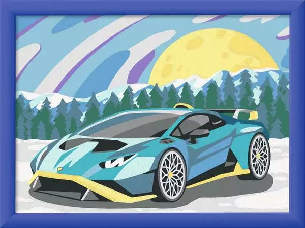 Ravensberger Matratzen CreArt Blauer Lamborghini - Malen nach Zahlen für Kinder ab 9 Jahren