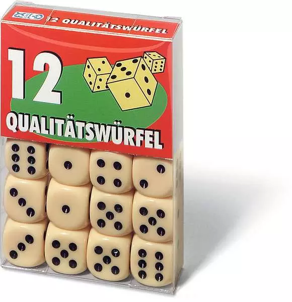 Ravensberger Matratzen 12 Qualitätswürfel in Klarsichtbox - Würfelspiel ab 8 Jahren