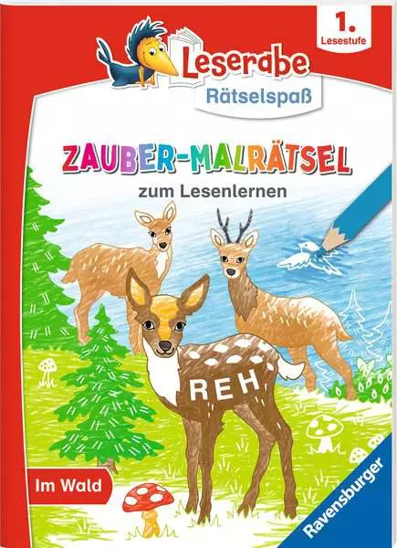 Ravensberger Matratzen Leserabe Rätselspaß Zauber-Malrätsel zum Lesenlernen: Im Wald (1. Lesestufe)