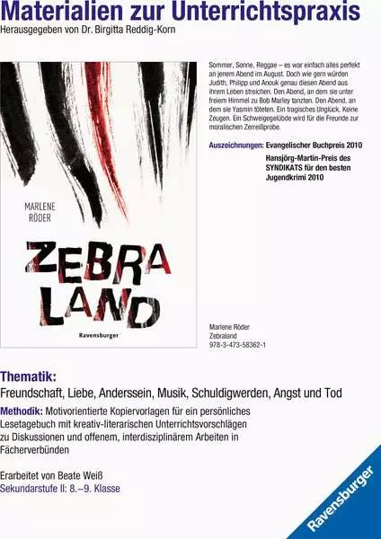 Ravensberger Matratzen Materialien zur Unterrichtspraxis - Marlene Röder: Zebraland